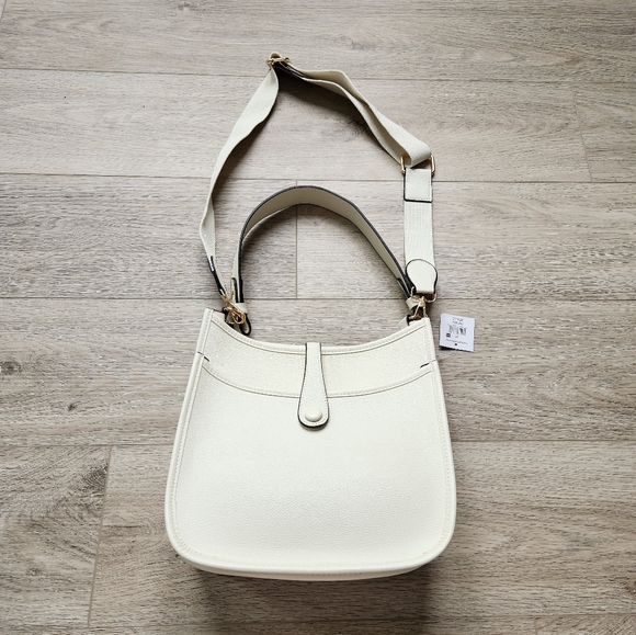 Falls Creek Handbags - Falls Creek Crossbody White Cream Shoulder Purse Handbag Woven Strap